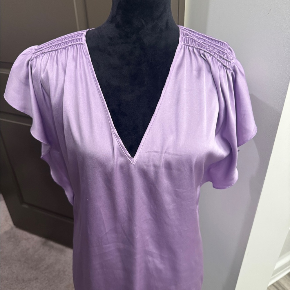 Lavender V-Neck Women's Top